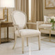 Olto Dining Armchair | Ivory Chenille | Light Oak Brown Wood | Dipped Legs