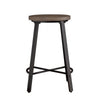 Reya Counter Height Stool Set of 2 | Burnished Brown Wood | Gray Metal