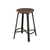 Reya Counter Height Stool Set of 2 | Burnished Brown Wood | Gray Metal