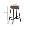 Reya Counter Height Stool Set of 2 | Burnished Brown Wood | Gray Metal