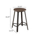 Reya Counter Height Stool Set of 2 | Burnished Brown Wood | Gray Metal