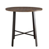 Reya Counter Height Table | 36" Round Brown Wood Top | Gray Metal