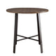 Reya Counter Height Table | 36" Round Brown Wood Top | Gray Metal