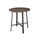 Reya Counter Height Table | 36" Round Brown Wood Top | Gray Metal