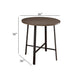Reya Counter Height Table | 36" Round Brown Wood Top | Gray Metal