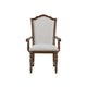 Feva Dining Armchair Set of 2 | Scallop Back | Gray Polyester | Cherry Brown