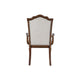 Feva Dining Armchair Set of 2 | Scallop Back | Gray Polyester | Cherry Brown