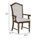 Feva Dining Armchair Set of 2 | Scallop Back | Gray Polyester | Cherry Brown