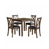 Gimi 5pc Dining Table Set | 4 X Back Faux Leather Chairs | Charcoal Brown