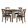 Gimi 5pc Dining Table Set | 4 X Back Faux Leather Chairs | Charcoal Brown