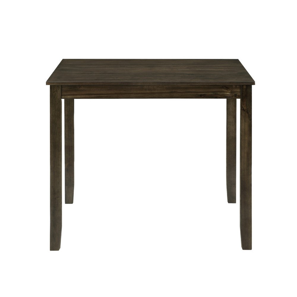 Gimi 5pc Dining Table Set | 4 X Back Faux Leather Chairs | Charcoal Brown