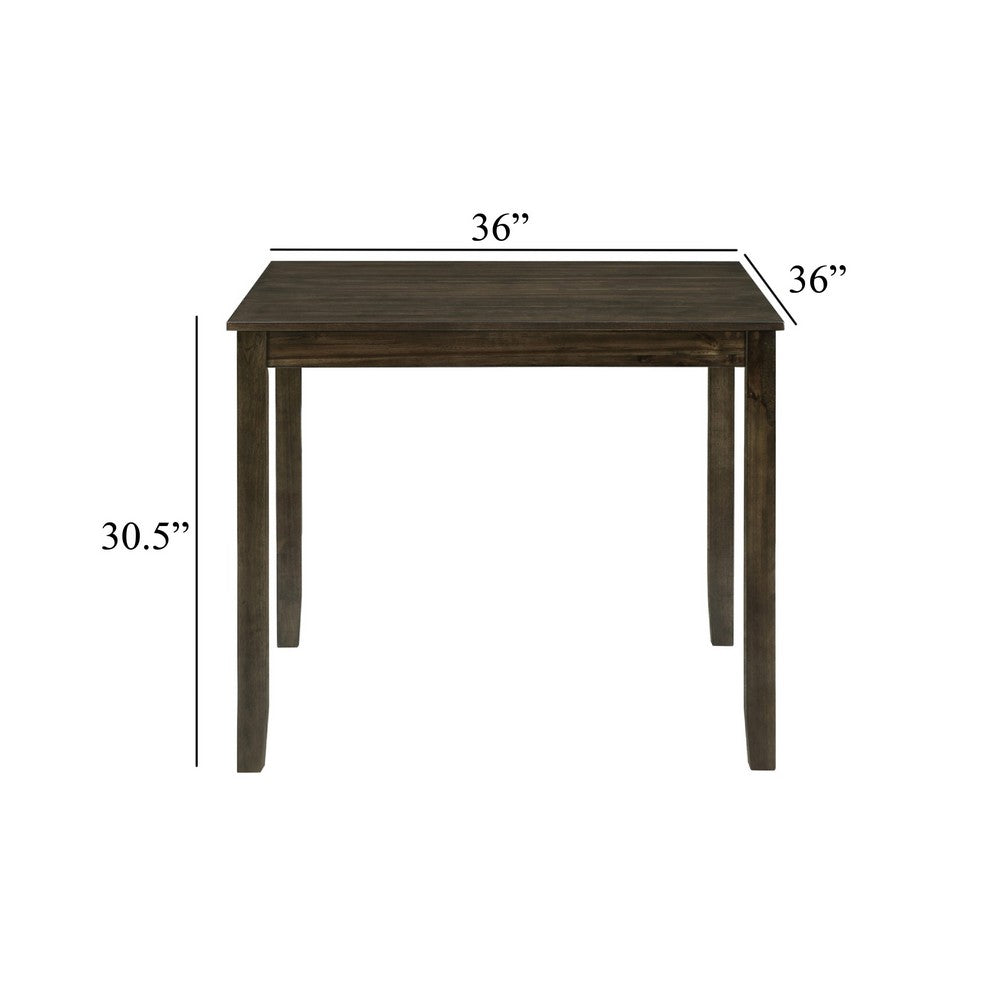 Gimi 5pc Dining Table Set | 4 X Back Faux Leather Chairs | Charcoal Brown
