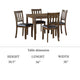 Nova 5pc Square Dining Table Set | 4 Slat Back Faux Leather Chairs | Brown