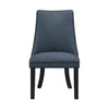 Keya Dining Side Chair Set of 2 | Wingback | Blue Gray Polyester | Brown Wood