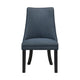 Keya Dining Side Chair Set of 2 | Wingback | Blue Gray Polyester | Brown Wood
