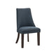 Keya Dining Side Chair Set of 2 | Wingback | Blue Gray Polyester | Brown Wood