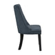 Keya Dining Side Chair Set of 2 | Wingback | Blue Gray Polyester | Brown Wood