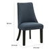 Keya Dining Side Chair Set of 2 | Wingback | Blue Gray Polyester | Brown Wood