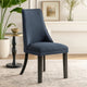 Keya Dining Side Chair Set of 2 | Wingback | Blue Gray Polyester | Brown Wood