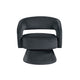 Lessa Swivel Accent Chair | Barrel Style | Foam Padded | Dark Gray Velvet