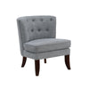 Rose Accent Chair | Button Tufted Wingback | Dark Gray Polyester | Brown