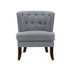 Rose Accent Chair | Button Tufted Wingback | Dark Gray Polyester | Brown