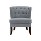 Rose Accent Chair | Button Tufted Wingback | Dark Gray Polyester | Brown