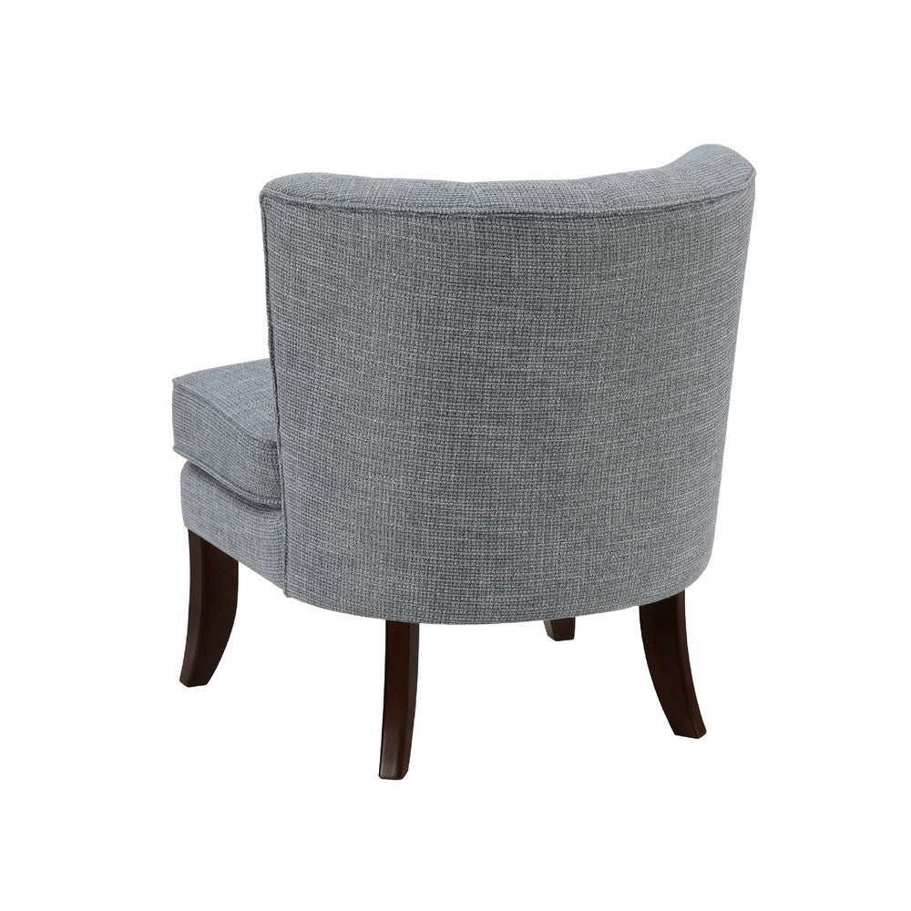 Rose Accent Chair | Button Tufted Wingback | Dark Gray Polyester | Brown