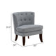 Rose Accent Chair | Button Tufted Wingback | Dark Gray Polyester | Brown