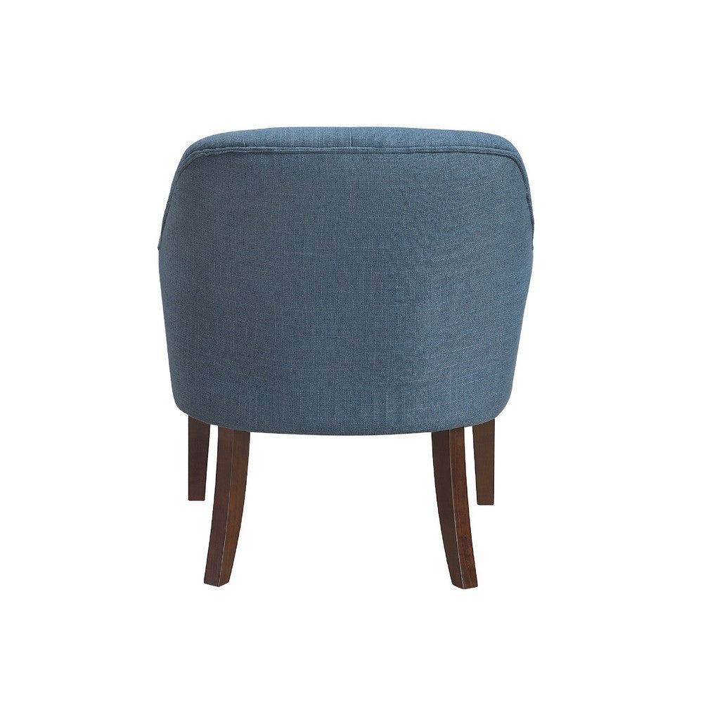 Beca Accent Armchair | Button Tufted Back | Sloped Arms | Blue Polyester