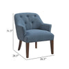 Beca Accent Armchair | Button Tufted Back | Sloped Arms | Blue Polyester
