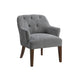 Beca Accent Armchair | Button Tufted Back | Sloped Arms | Gray Polyester