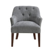Beca Accent Armchair | Button Tufted Back | Sloped Arms | Gray Polyester