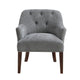 Beca Accent Armchair | Button Tufted Back | Sloped Arms | Gray Polyester