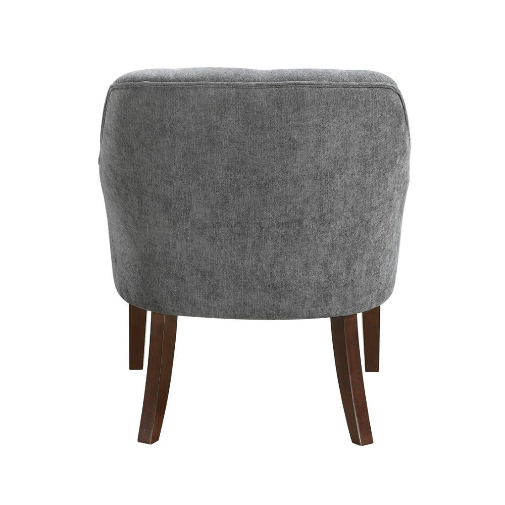 Beca Accent Armchair | Button Tufted Back | Sloped Arms | Gray Polyester