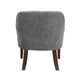 Beca Accent Armchair | Button Tufted Back | Sloped Arms | Gray Polyester