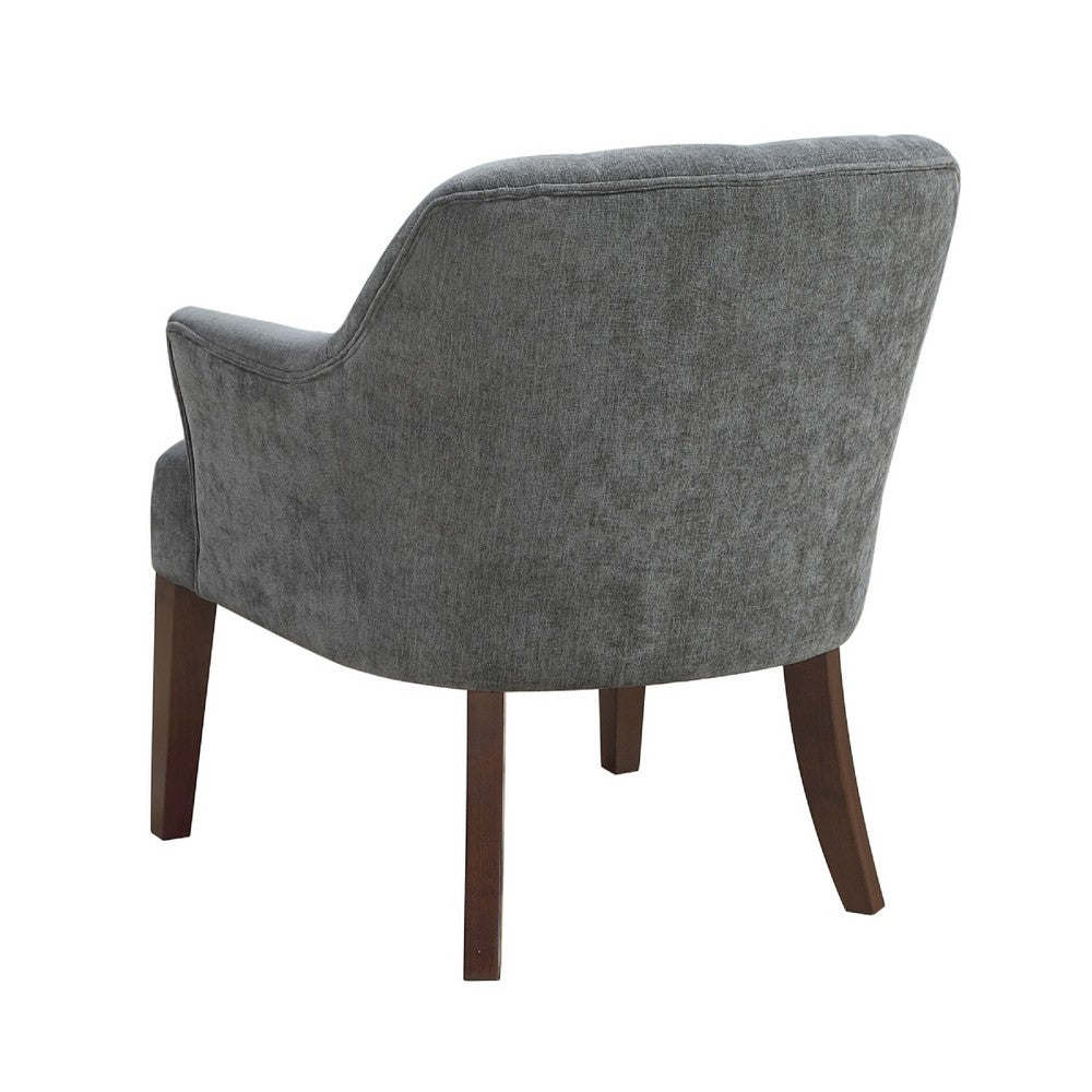 Beca Accent Armchair | Button Tufted Back | Sloped Arms | Gray Polyester
