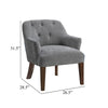 Beca Accent Armchair | Button Tufted Back | Sloped Arms | Gray Polyester
