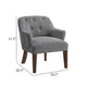 Beca Accent Armchair | Button Tufted Back | Sloped Arms | Gray Polyester