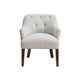 Beca Accent Armchair | Button Tufted Back | Sloped Arms | Beige Polyester