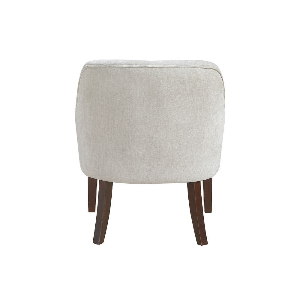 Beca Accent Armchair | Button Tufted Back | Sloped Arms | Beige Polyester