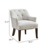 Beca Accent Armchair | Button Tufted Back | Sloped Arms | Beige Polyester