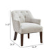 Beca Accent Armchair | Button Tufted Back | Sloped Arms | Beige Polyester