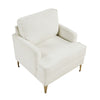 Cole Accent Chair | Foam Fill Beige Chenille | Track Arms | Gold Metal Legs