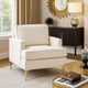 Cole Accent Chair | Foam Fill Beige Chenille | Track Arms | Gold Metal Legs