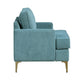 Cole Accent Chair | Peacock Blue Chenille | Track Arms | Gold Metal Legs