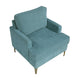 Cole Accent Chair | Peacock Blue Chenille | Track Arms | Gold Metal Legs