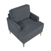 Cole Accent Chair | Dark Gray Chenille | Track Arms | Gold Metal Legs