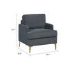 Cole Accent Chair | Dark Gray Chenille | Track Arms | Gold Metal Legs