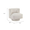 Joya Swivel Accent Chair | Barrel Wingback | Channeled Beige Polyester